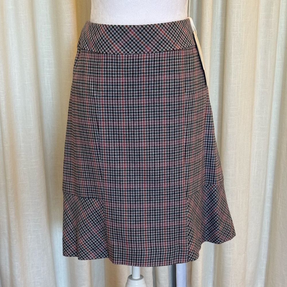 Etcetera Red and Blue A-Line Knee-Length Skirt